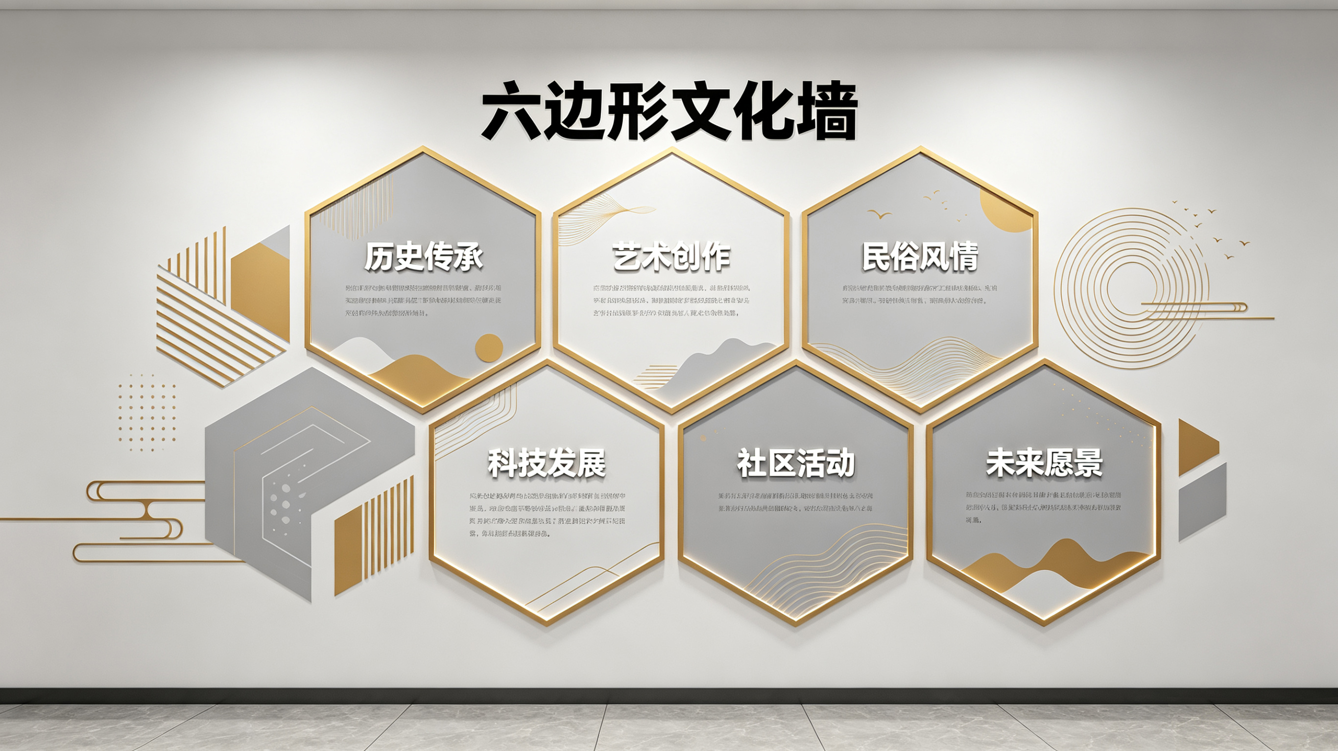 绥德企业文化墙 | 六边形信息美学